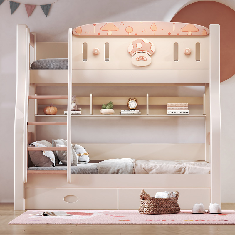 上下双层床实木经济型高低床女孩两层子母床上下铺木床儿童床
