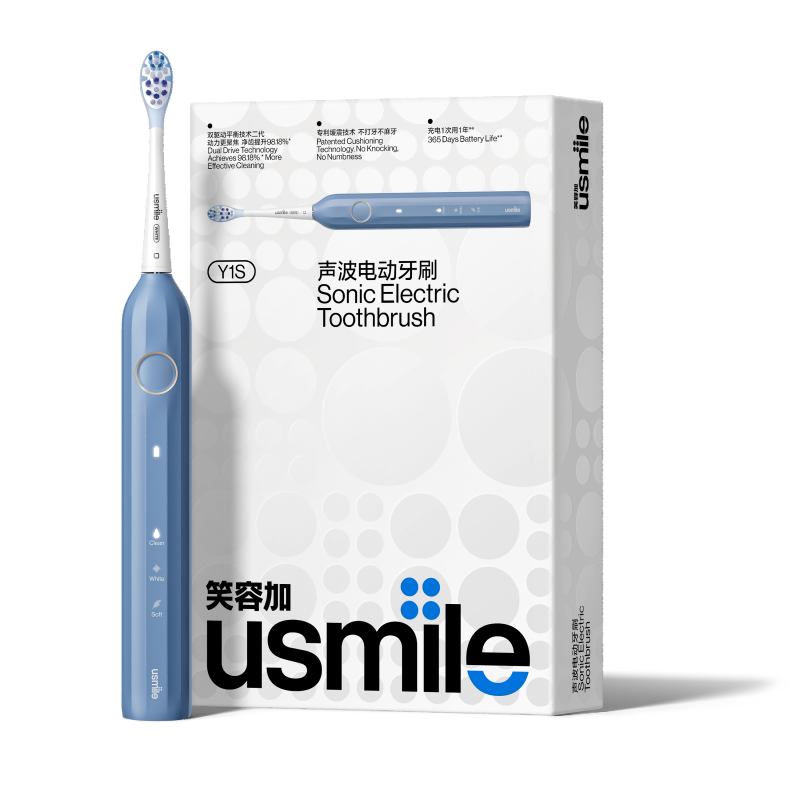 usmile 罗马柱电动牙刷Y1S(雾蓝).高清大图