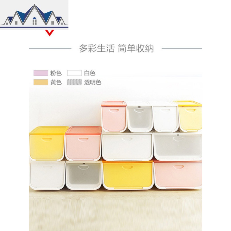 前开式塑料收纳箱翻盖整理箱大号叠加储物收纳盒爱丽丝 三维工匠高清大图