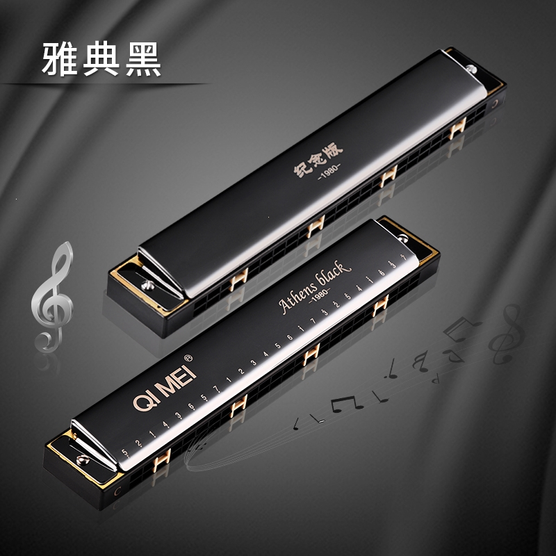 奇美口琴24孔复音c调初学者儿童学生高级成人专业演奏口风琴乐器