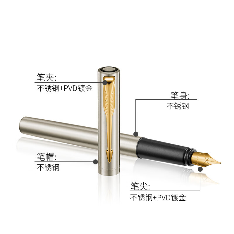 派克(PARKER)威雅XL钢杆金夹 墨水笔高清大图