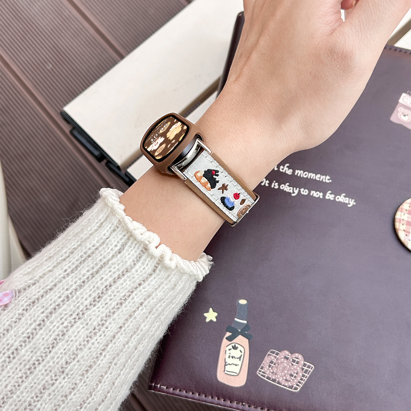 适用于小米手环10手带可爱小兔小米手环9/8手表带彩色印花3139B高清大图