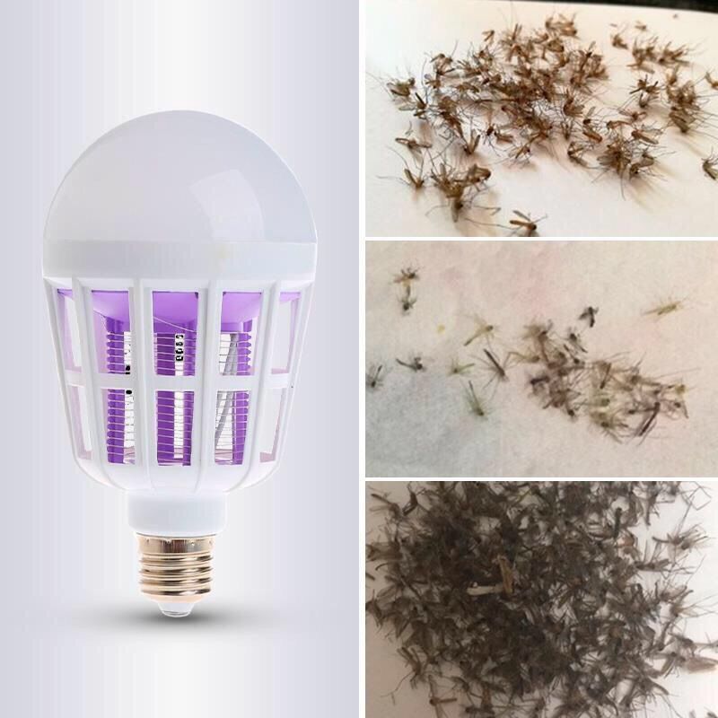 两用led灭蚊灯家用灭蚊器捕蚊子灭蚊电蚊照明灯泡 三维工匠 灭蚊灯+15瓦LED灯+灯头一体高清大图
