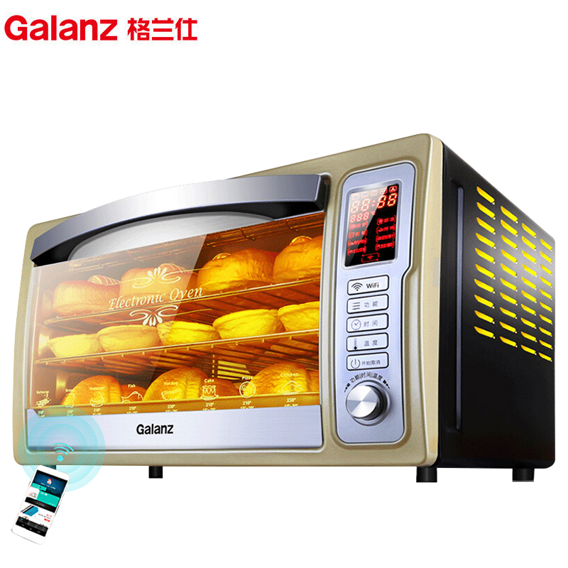 格兰仕(Galanz)电烤箱 ik2S(TM) 32L WIFI操控 光波速热 触控面板 家用电烤箱