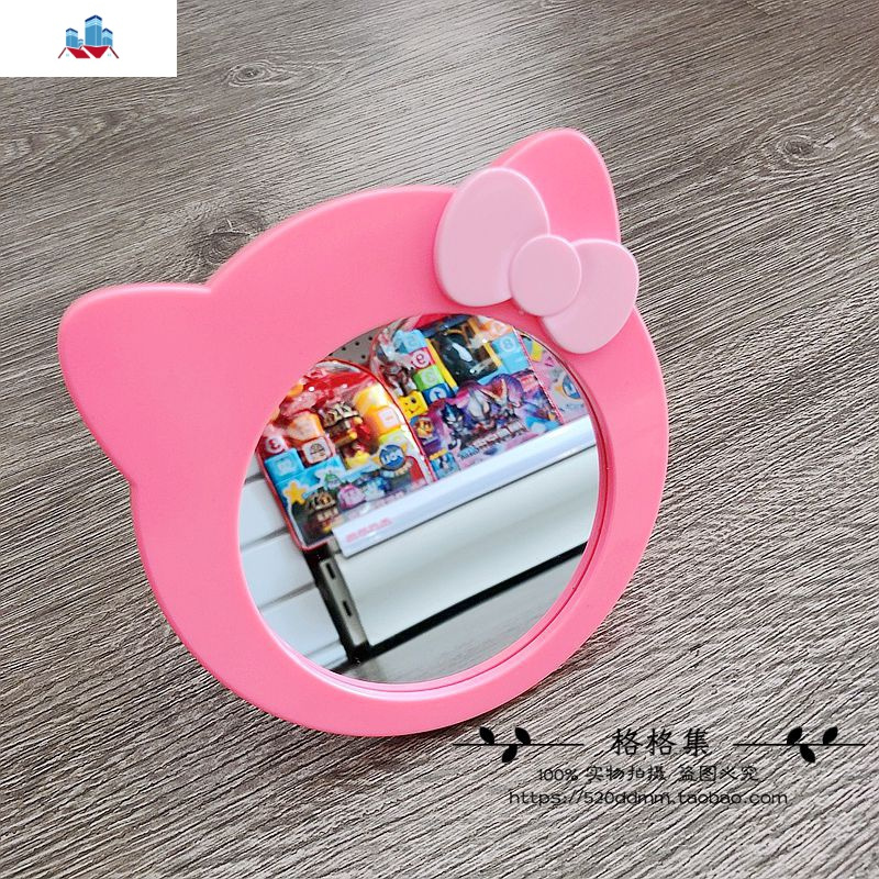 日系儿童卡通可爱镜子女童便携梳妆镜kt猫化妆镜公主台式台面镜泰空仓