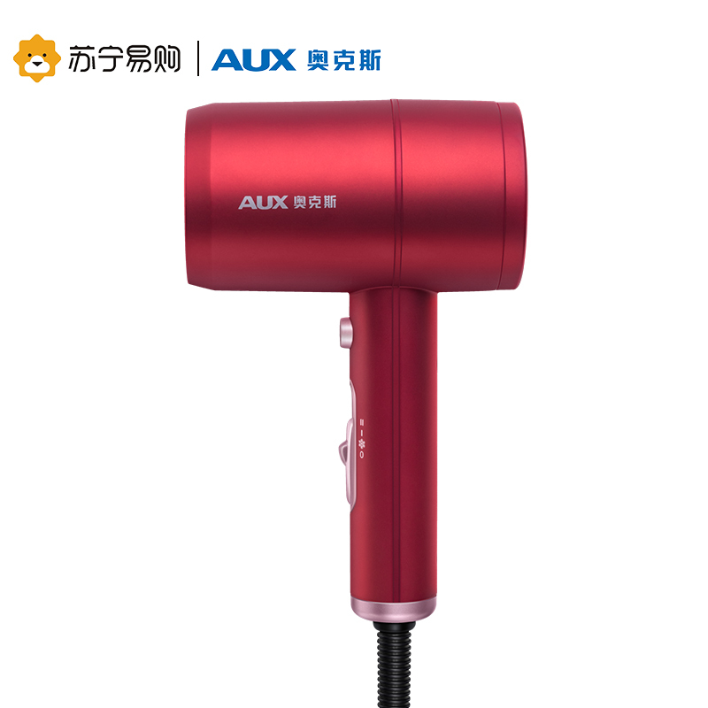奥克斯(AUX)吹风机AH7600i 家用大功率负离子恒温护发 1800W吹风筒速干低噪音 一键冷热风电吹风机 热力红