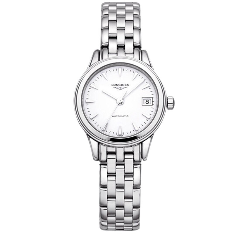浪琴longines瑞士品牌军旗系列机械女表l42744126钢带白盘