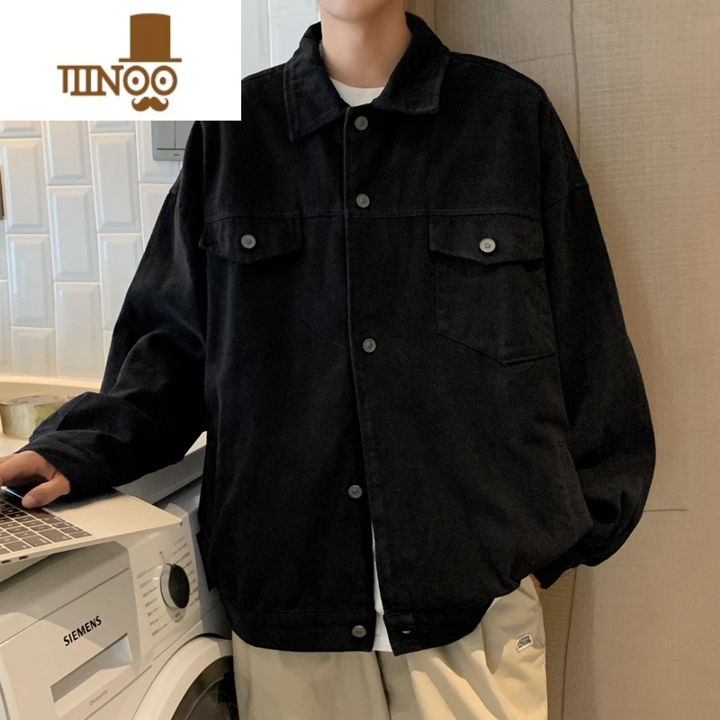 YANXU港风牛仔外套男潮牌ins百搭高街上衣美式复古宽松工装夹潮高清大图