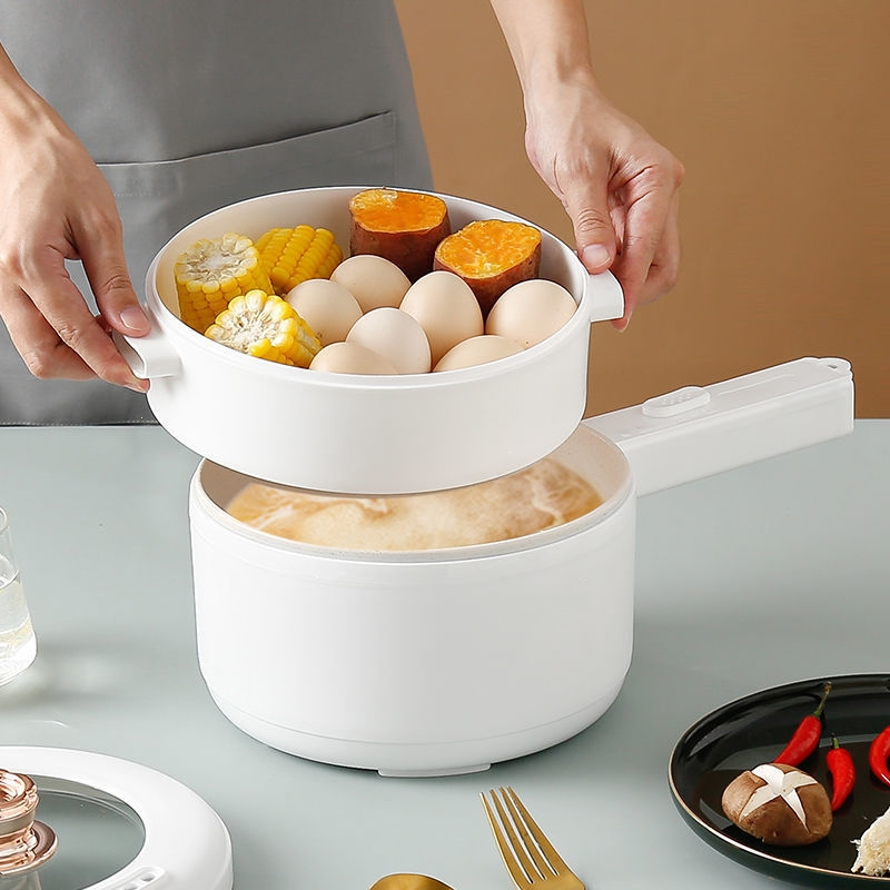 古达多功能家用煮面火锅小型1人2迷你蒸煮一体锅电热锅宿舍学生电煮锅