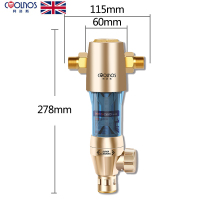 英国柯洛斯（coolnos）前置过滤器家用反冲洗净水机大流量全屋中央净水器家用自来水主水管前置过滤器A4