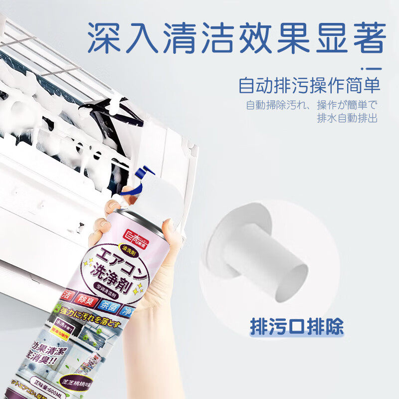 巨奇洗空调深入清洗剂家用桃子味强力去污涤空调内外机清洁剂工具2848高清大图