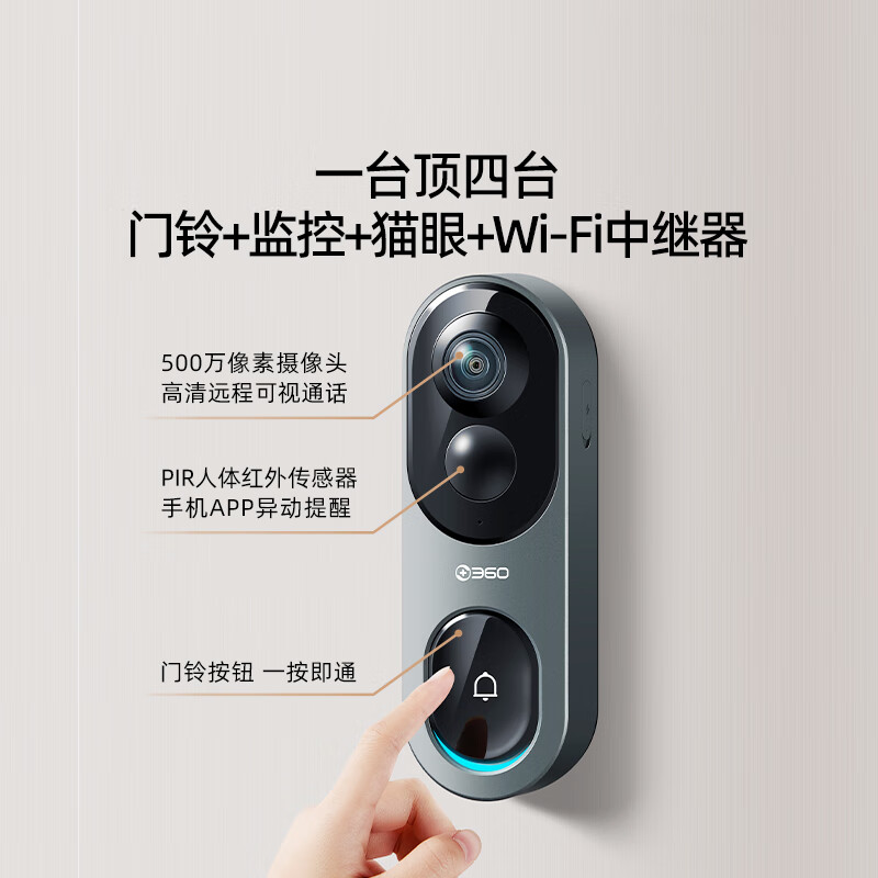360可视门铃6Pro 500万超清画质智能门铃高清大图