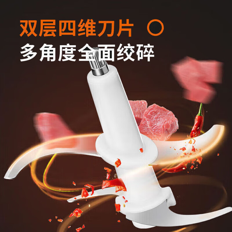 九阳(Joyoung)绞肉机电动多功能料理机辅食机搅拌绞馅切菜研磨1.8L大容量一键控制S18-LA190高清大图