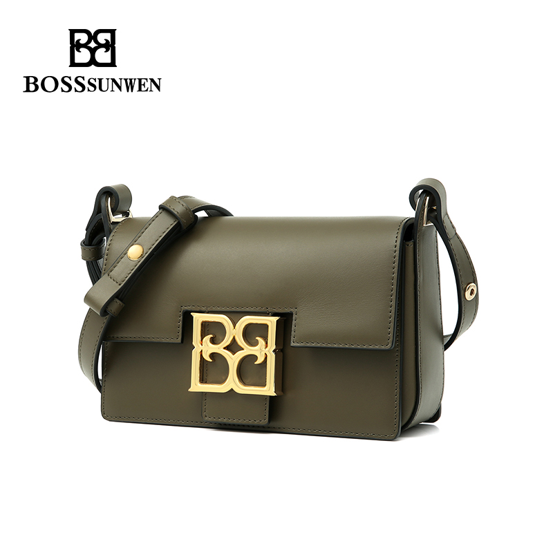 bosssunwen博斯绅威女包包牛皮小包女单肩女斜挎包