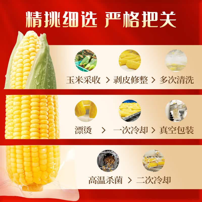 柴火大院五常鲜食玉米黄糯玉米花糯新鲜东北苞米低脂早餐真空包装高清大图