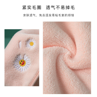 干发帽速干吸水柔软小雏菊浴帽洗头擦头发女可爱珊瑚绒包头巾 三维工匠 浅蓝小雏菊干发帽