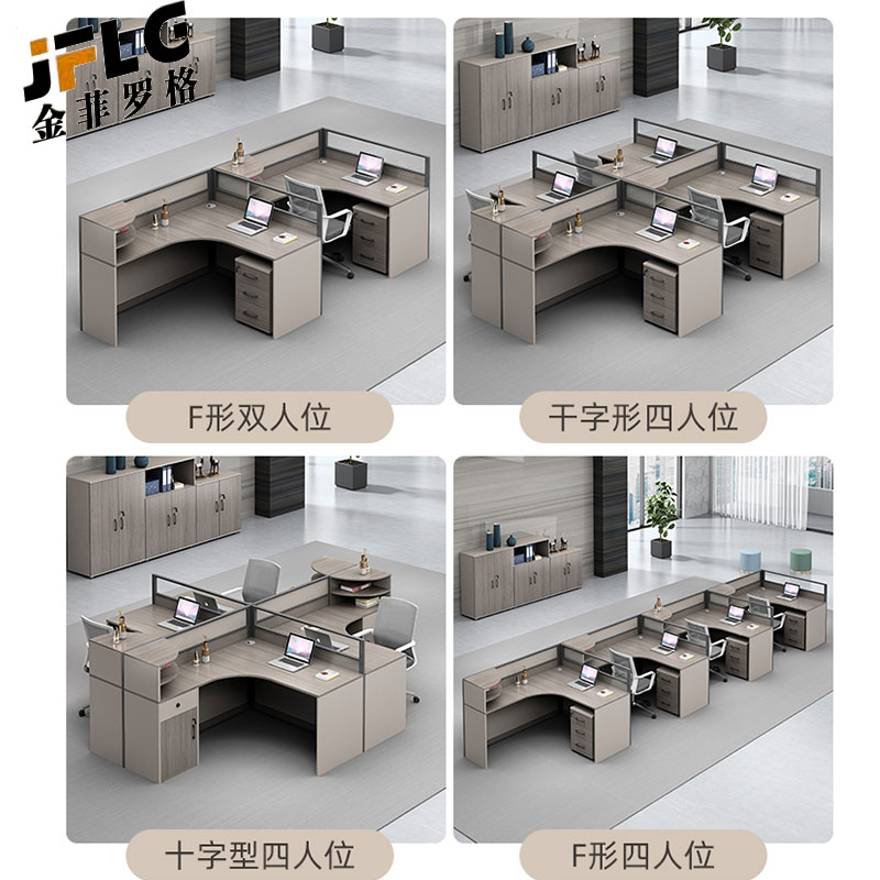 金菲罗格L型屏风办公桌组合高清大图