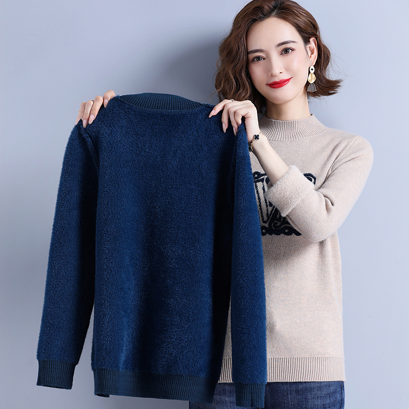 免费试穿春秋装新款半高圆领羊绒衫女中长款 a字连衣裙纯色显瘦遮肚大码羊毛衣专柜正品品牌羊绒衫女漂亮高清大图