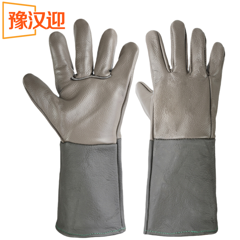 豫汉迎长款牛皮手套 防护手套牛皮双