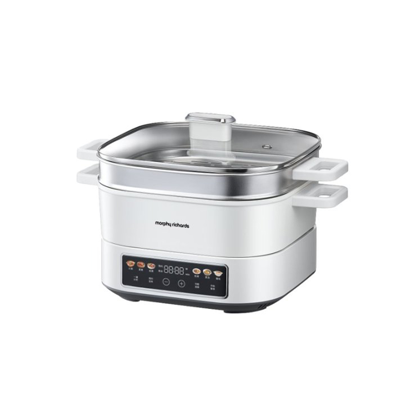摩飞电器(MORPHY RICHARDS) 多功能锅电蒸锅 6L大容量可预约 3min速沸 MR8901 白色 / 台
