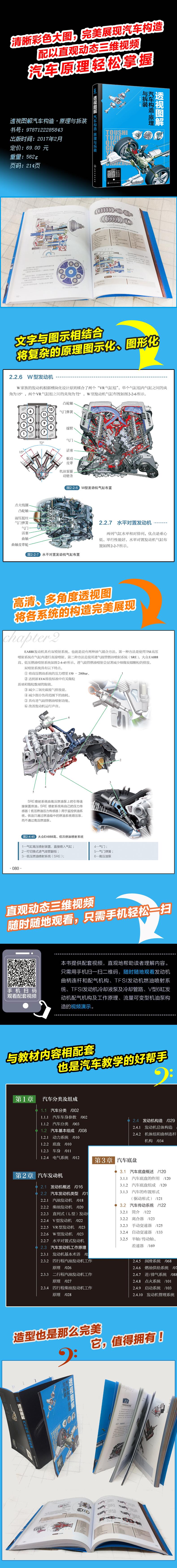 【粉象优品】透视图解汽车构造原理与拆装+从零开始学机械 汽车结构透视图 共2册 机械工程学 汽修基础入门 汽车维修