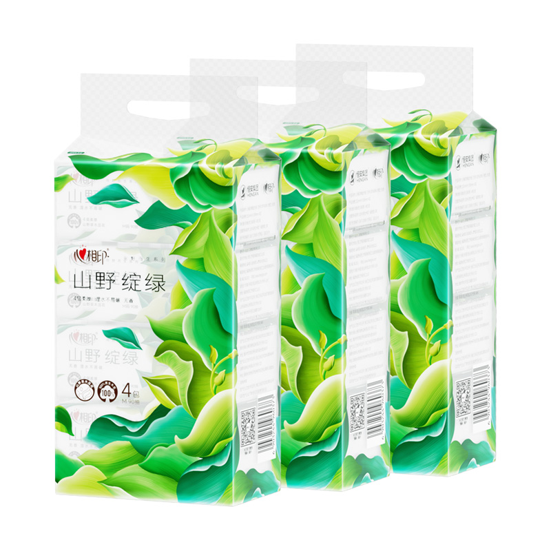 心相印向野而生高端软抽 无香4层90抽M码加大面巾纸4包3提DT43090(4包)-3T