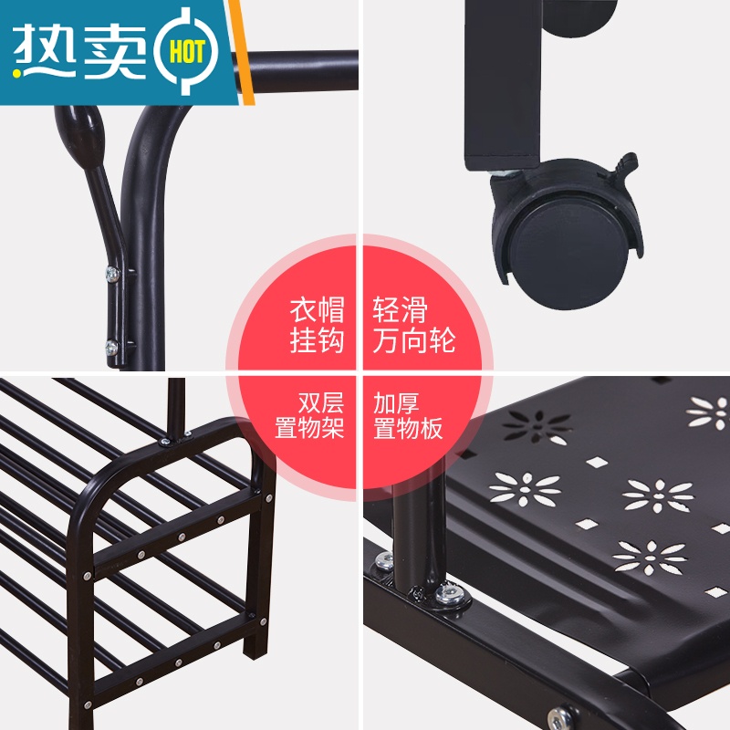 敬平简易晾衣架落地折叠卧室单杆室内晾衣杆挂衣架阳台晒衣服架子家用 65cm简易小号 大高清大图
