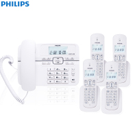 飞利浦(Philips)DCTG188一拖四数字无绳电话机办公家用无线固定座机电话子母机商用免提通话功能(白色)