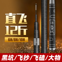 [正版图书]黑坑鱼竿超硬19调手杆飞磕黑棍大物竿6H8H10H台钓竿罗非 鲢鳙钓竿