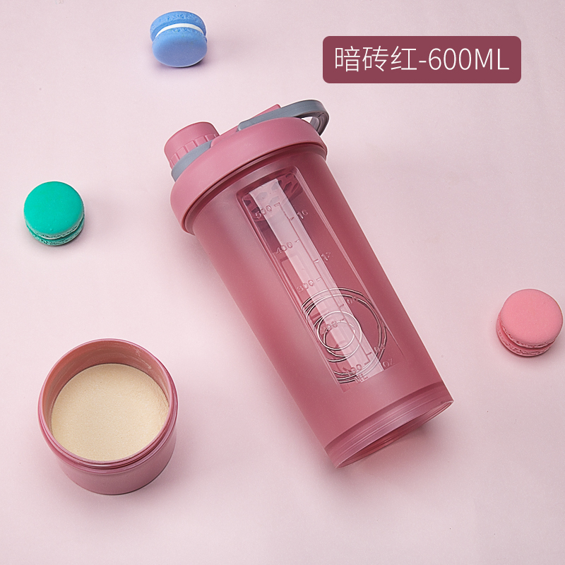 摇摇杯女健身水杯蛋白营养摇粉杯运动奶昔杯便携式杯子搅拌球刻度 燕麦黄-600ML[加购再购存储盒+杯刷]高清大图