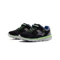 Skechers斯凯奇男小童青少年鞋跑步鞋2018秋季新款GO RUN 400休闲运动鞋97680L 97680N/BKCC黑色+炭灰色 26.5码/适合脚长155mm