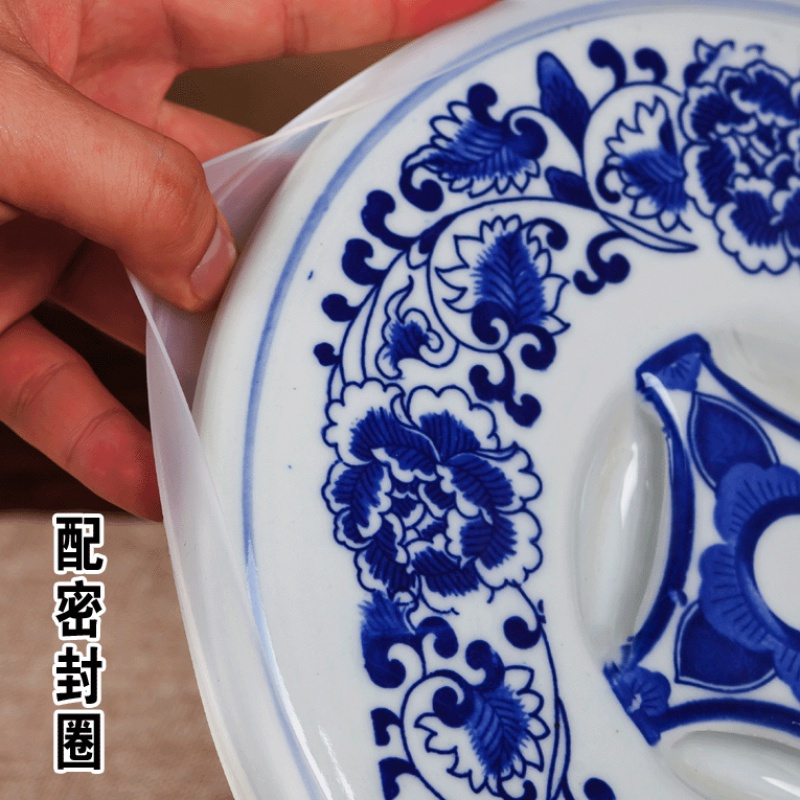 30斤50斤装陶瓷米缸烘焙精灵大米桶家用水缸带盖子醋坛子油缸储物罐 52斤国色天香送密封圈