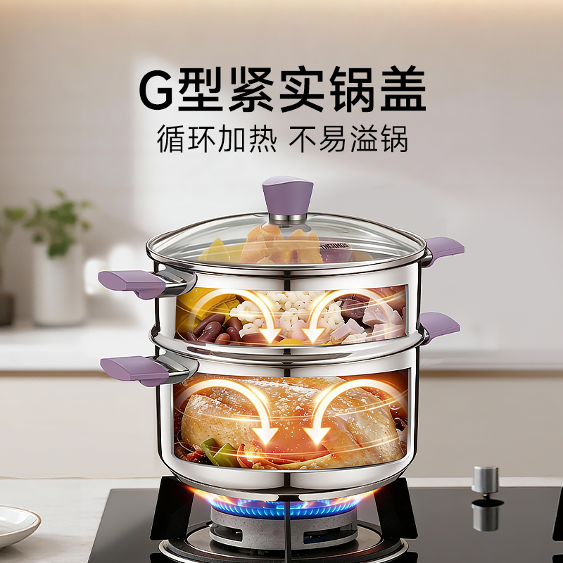 膳魔师 黛影系列26cm单层蒸锅WOM-ST26 GP (Vira)