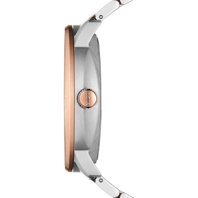 Mido全自动机械男表瑞士进口玫瑰金不锈钢腕表42毫米高清大图