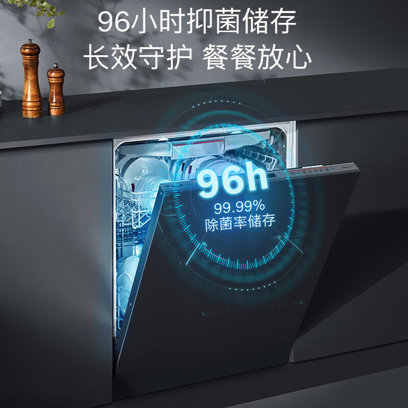 博世SMV8ZCX00C [沸石烘干]德国原装进口 8系15套嵌入式家用洗碗机 晶御智能 96H抑菌储存自配门板高清大图
