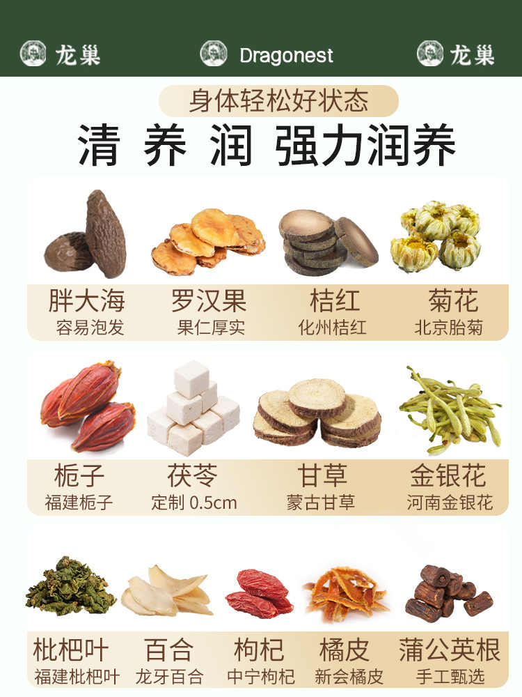 龙巢Dragonest 胖大海罗汉果化橘红茶380g(30罐)LCXGYSC-13高清大图