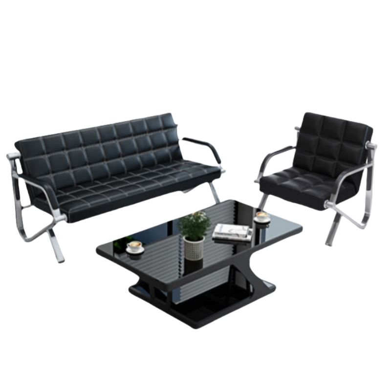 智叶舟商务沙发组合175*76*78cm(3+1+茶几)套高清大图