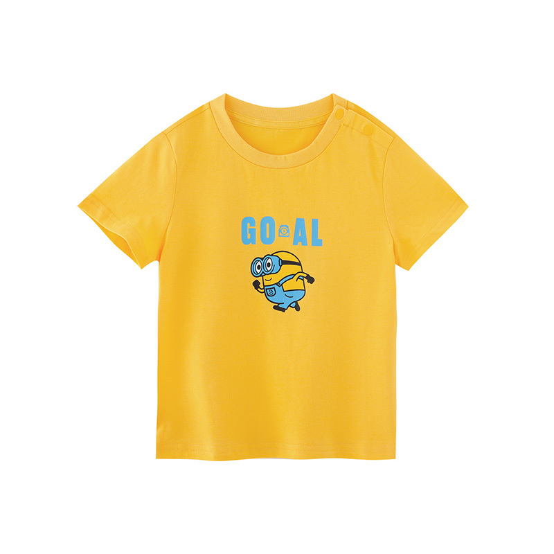 小猪班纳童装22夏装新款儿童短袖t恤中大童男童女童圆领上衣纯棉