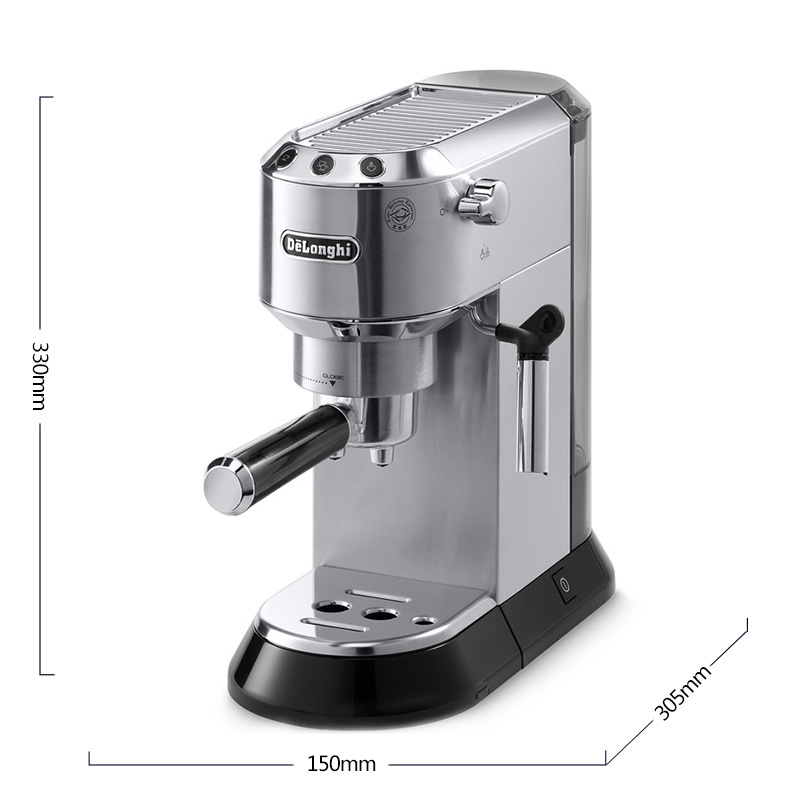 德龙(DeLonghi)EC680M家用办公室半自动意式咖啡机泵压式不锈钢 单个装