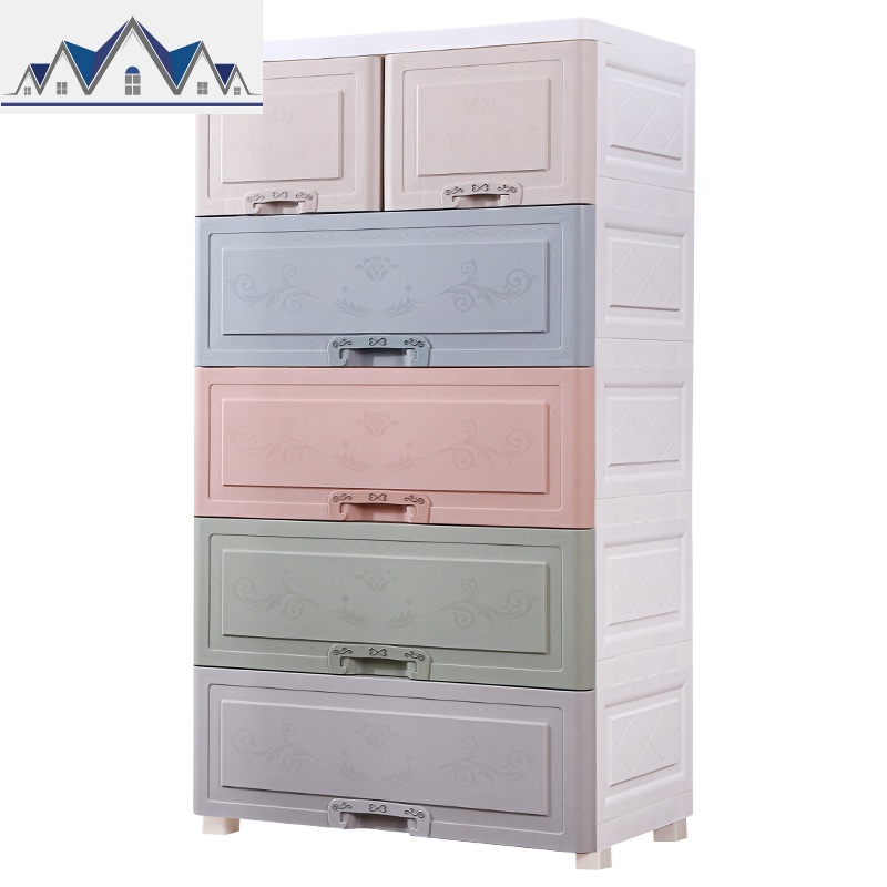 64宽儿童超大号抽屉式收纳柜宝宝玩具整理柜婴儿塑料储物柜五斗柜 三维工匠高清大图