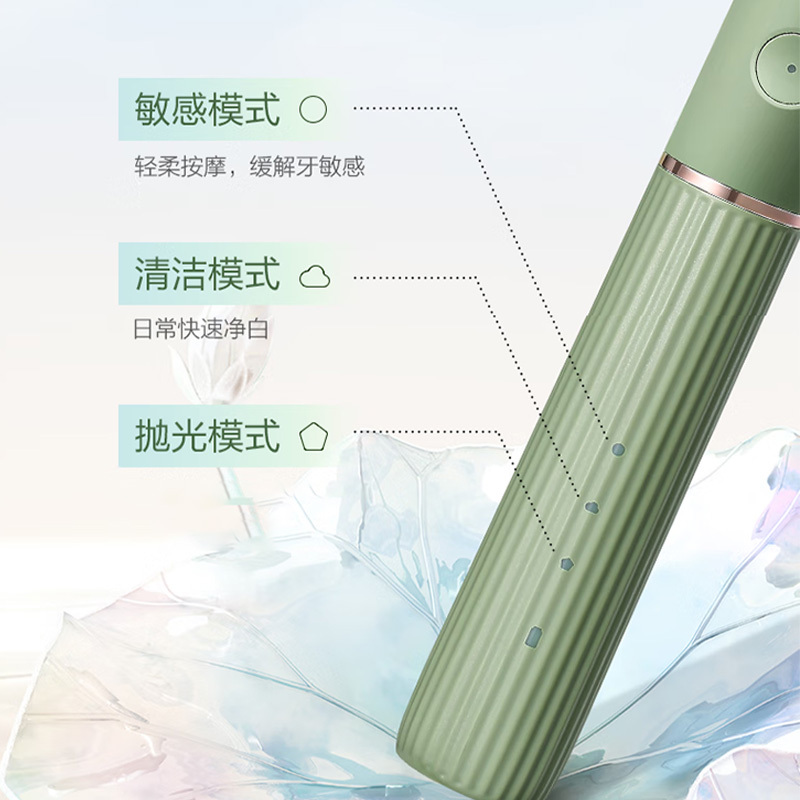 素士电动牙刷小团扇灭菌刷杀菌净白声波牙刷D2(颜色随机)高清大图