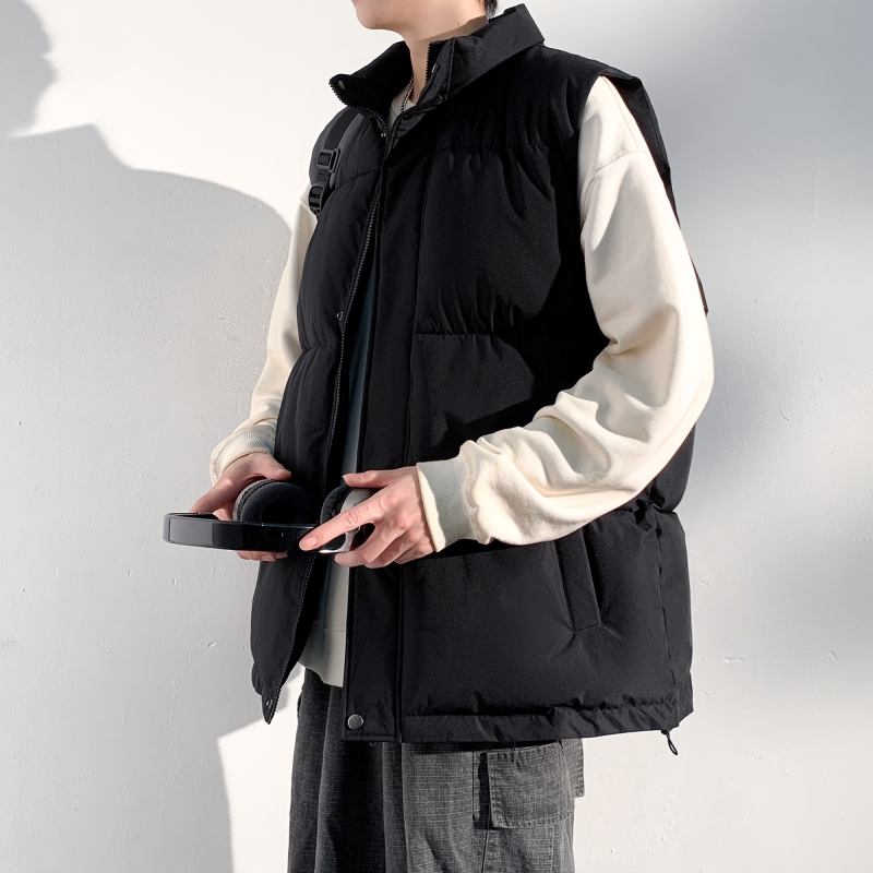唐狮24冬季新款棉衣男装短款立领棉服背心学生加厚保暖马甲棉袄_276 L 黑色