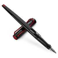 凌美(LAMY) joy喜悦系列钢笔 墨水笔艺术笔尖黑杆红夹1.9
