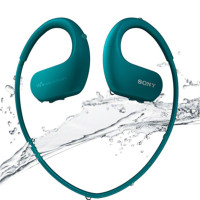 索尼(SONY)NW-WS413防水游泳跑步运动mp3音乐播放器一体耳机 4G 蓝色
