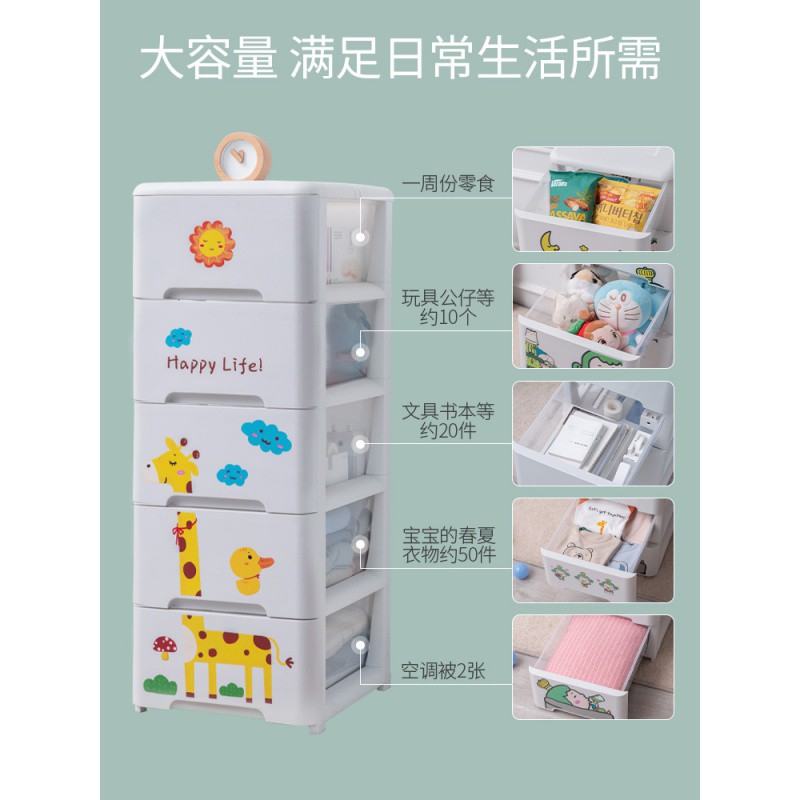 jeko儿童玩具抽屉式收纳箱家用婴儿宝宝衣服多层储物柜子整理盒子 三维工匠高清大图