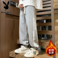 花花公子新款青少年休闲裤男学生加绒加厚男裤卫裤K713R