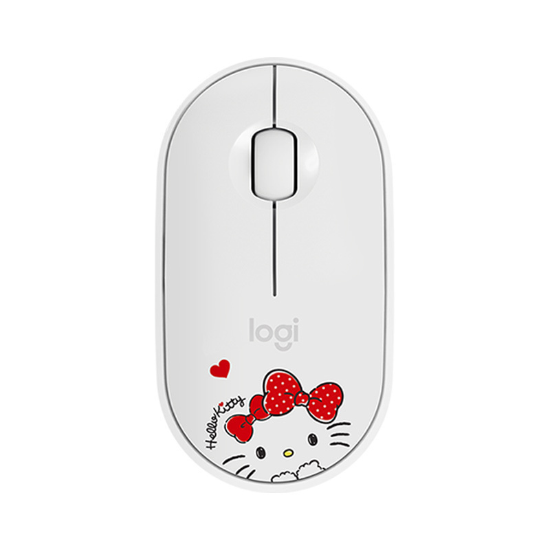 罗技 (Logitech) Pebble 轻薄型光电静音无线蓝牙鼠标台式机笔记本电脑家用时尚办公商务鼠标 芍药白-B2B