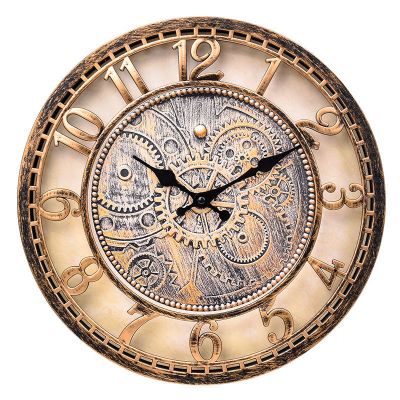 欧式复古客厅卧室家用挂钟时尚创意轻奢装饰钟表精准静音石英钟 古铜