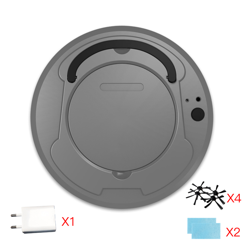 扫地机器人黄金蛋家用全自动智能扫拖一体机拖地吸尘三合一吸小米粒 时尚灰[拖布*2+毛刷*4+充电器]