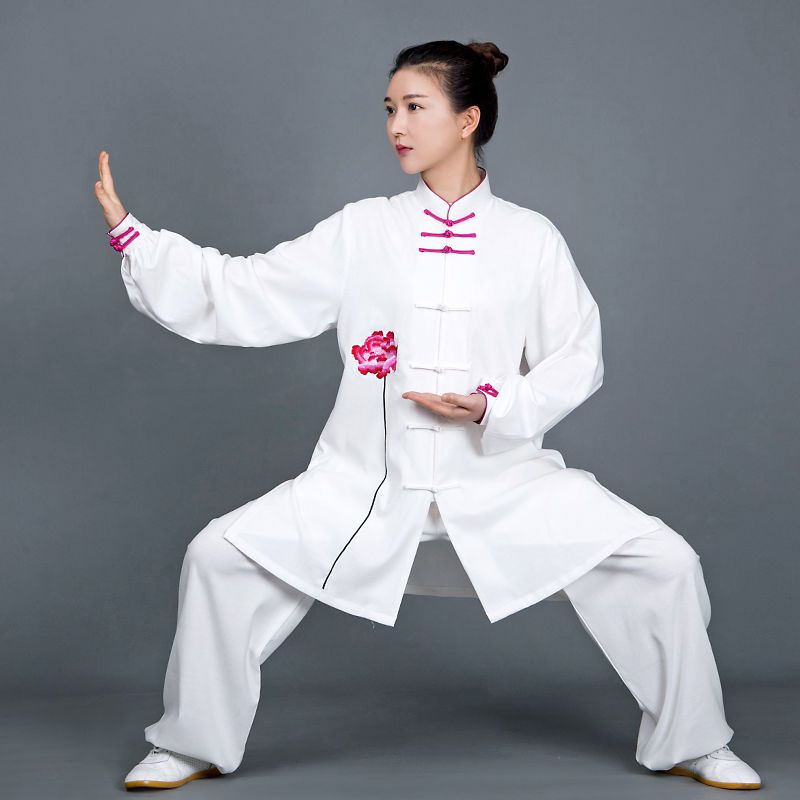 服女春秋新款弹力棉刺绣拳服中国风练功服男
